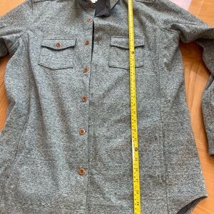 GAP Heather Gray Cardigan with Brown Button